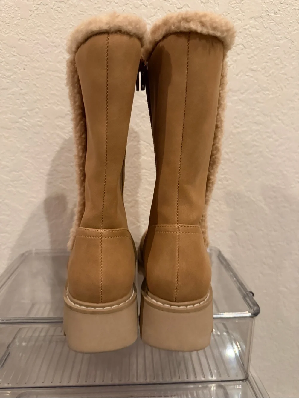 Classic Shearling-Lined Tan Girls Winter Boots